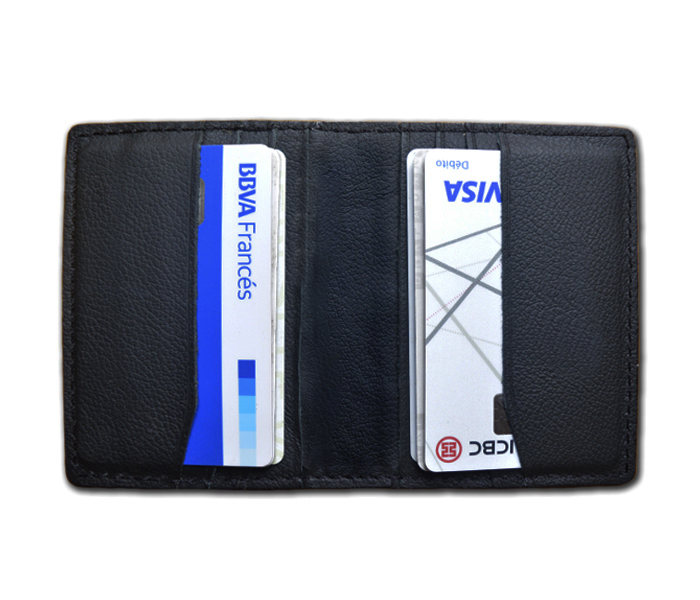 PORTA TARJETAS DOBLE, CONFECCIONADO EN CUERO