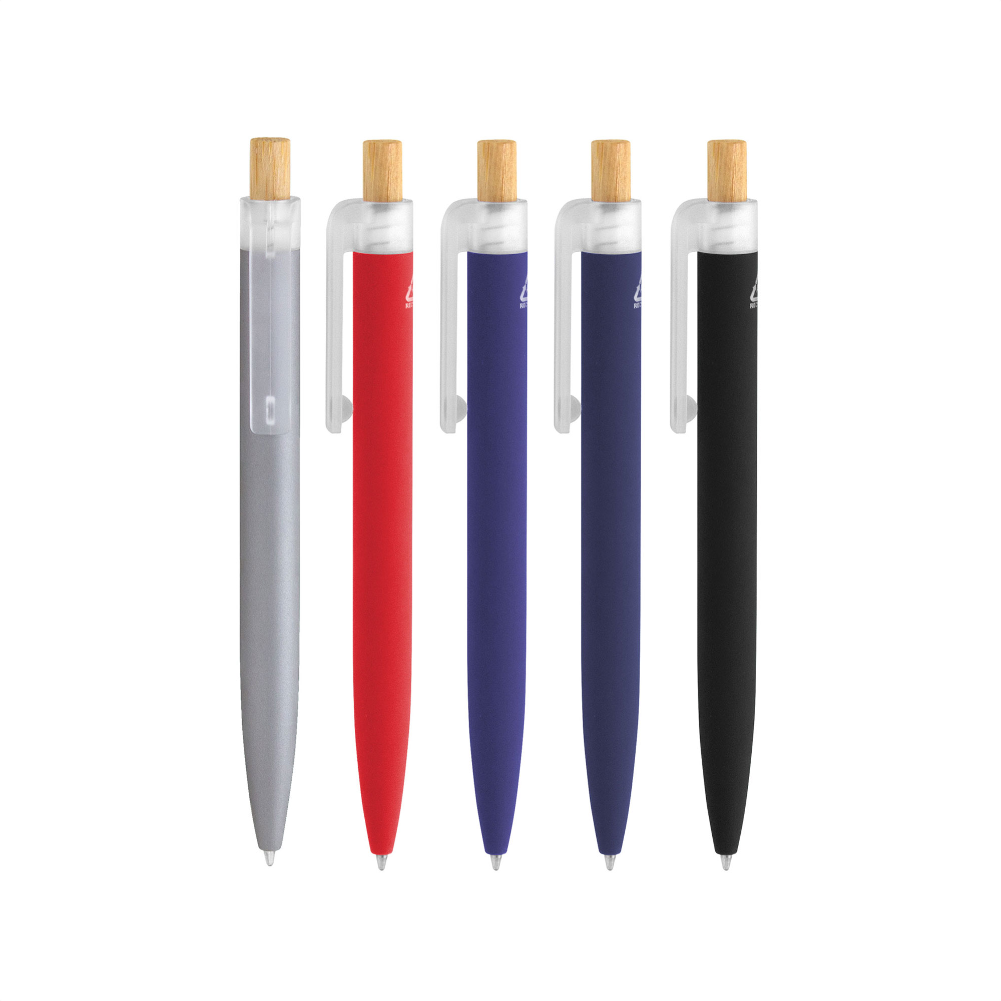  Bolígrafo aluminio reciclado y bambú "BALU" Royal Blue